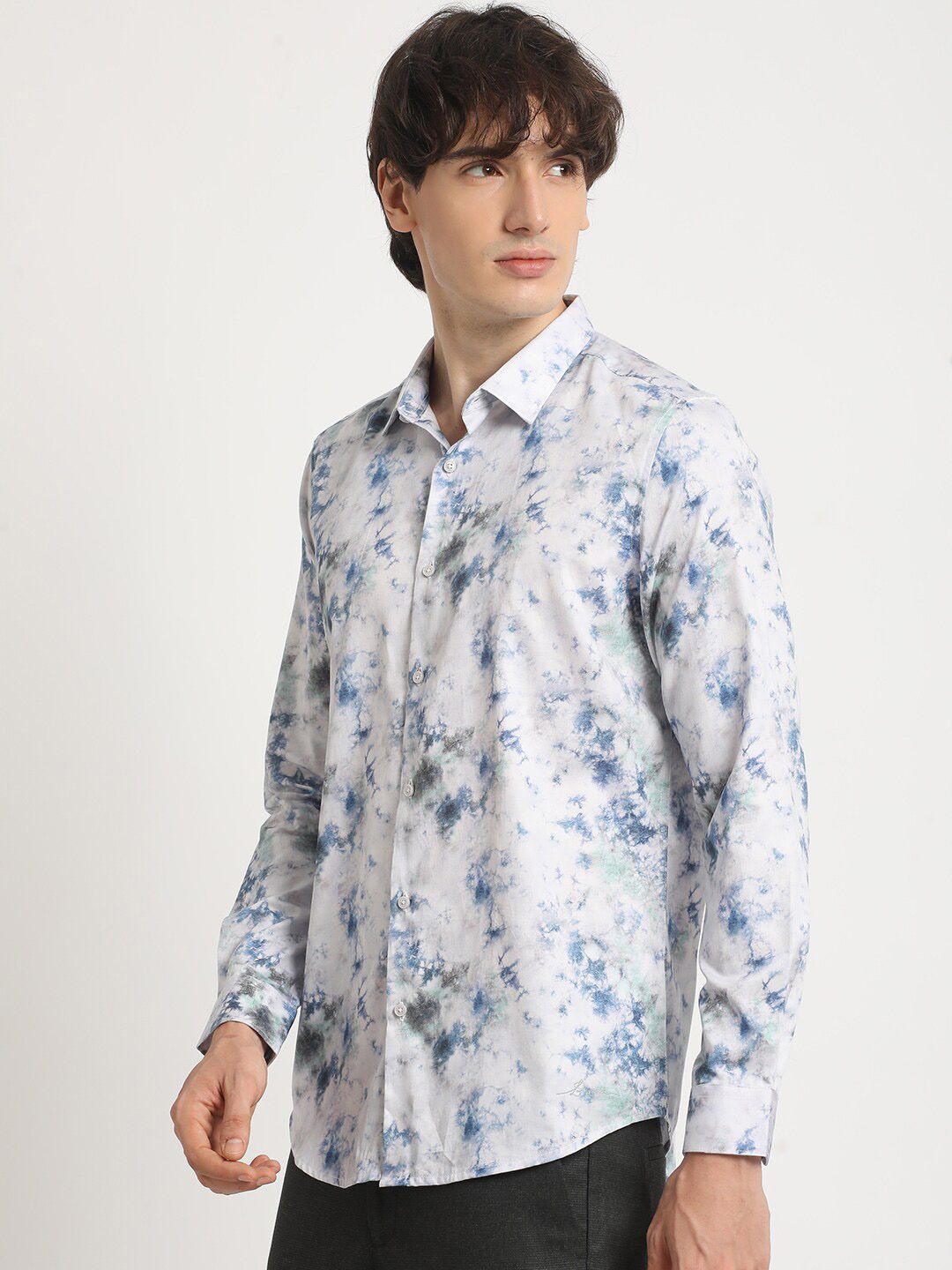 THE BEAR HOUSE Men's Printed Slim Fit Casual Shirt