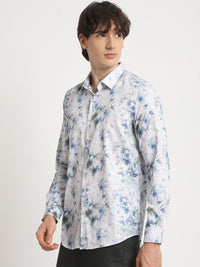 THE BEAR HOUSE Men's Printed Slim Fit Casual Shirt