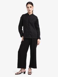 RAREISM Women Graphic Printed Mandarin Collar Casual Shirt