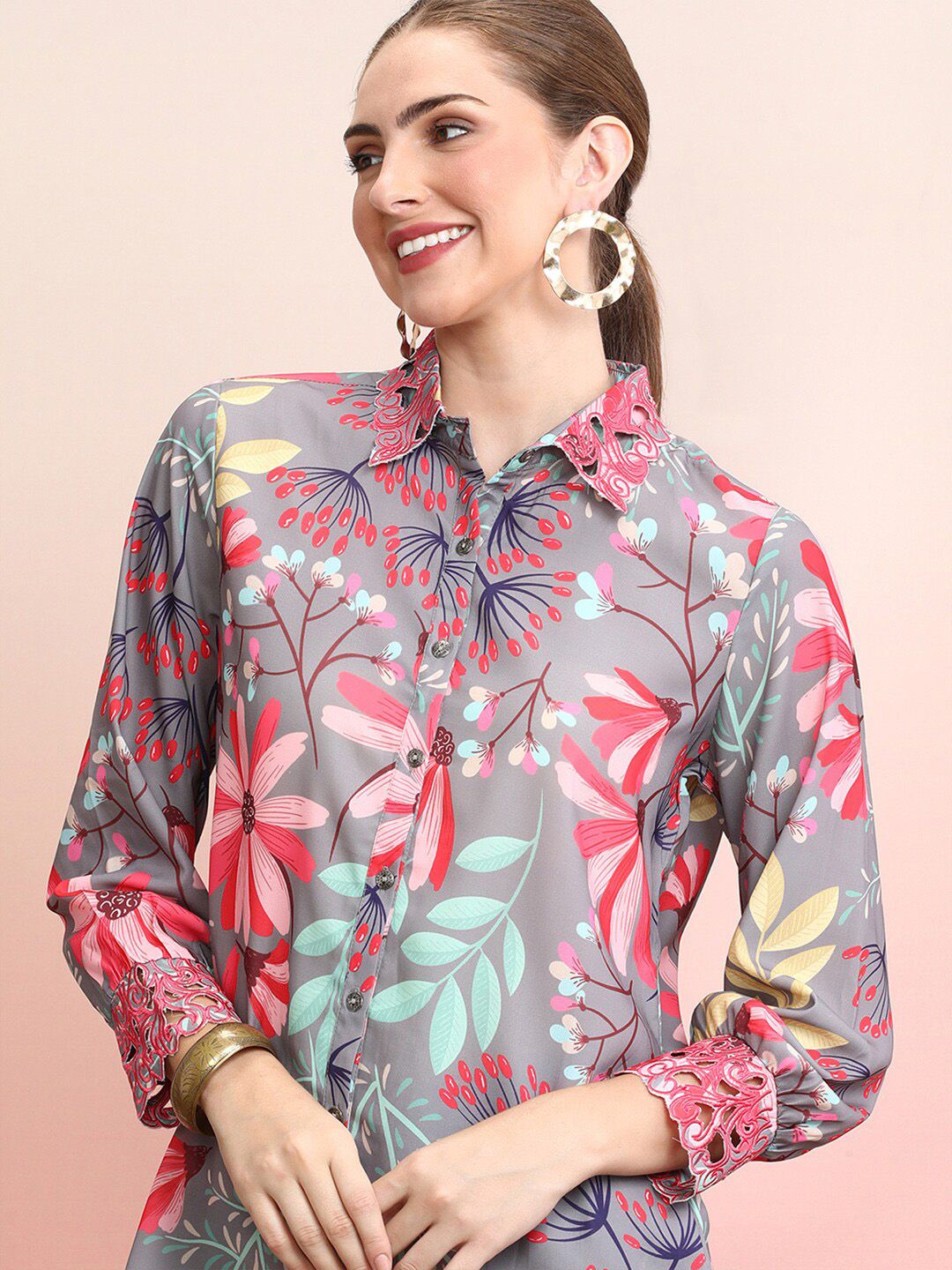 Indo Era Printed Shirt With Palazzo Co-Ords
