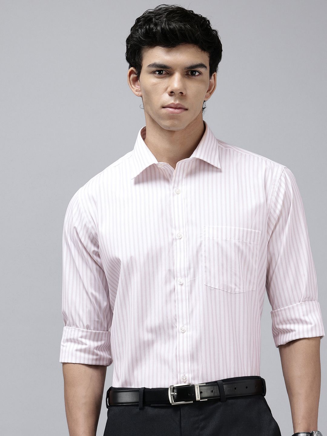 Park Avenue Slim Fit Striped Formal Shirt