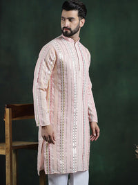 SOJANYA LUXE Labuci Kolar Mandarin Berjalur Georgette Kurta Lurus