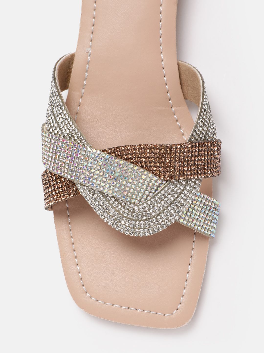 Lino Perros Women Embellished Party Open Toe Flats