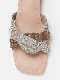 Lino Perros Women Embellished Party Open Toe Flats