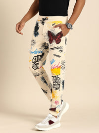 Being Human Men Graphic Printed Mid Rise Joggers