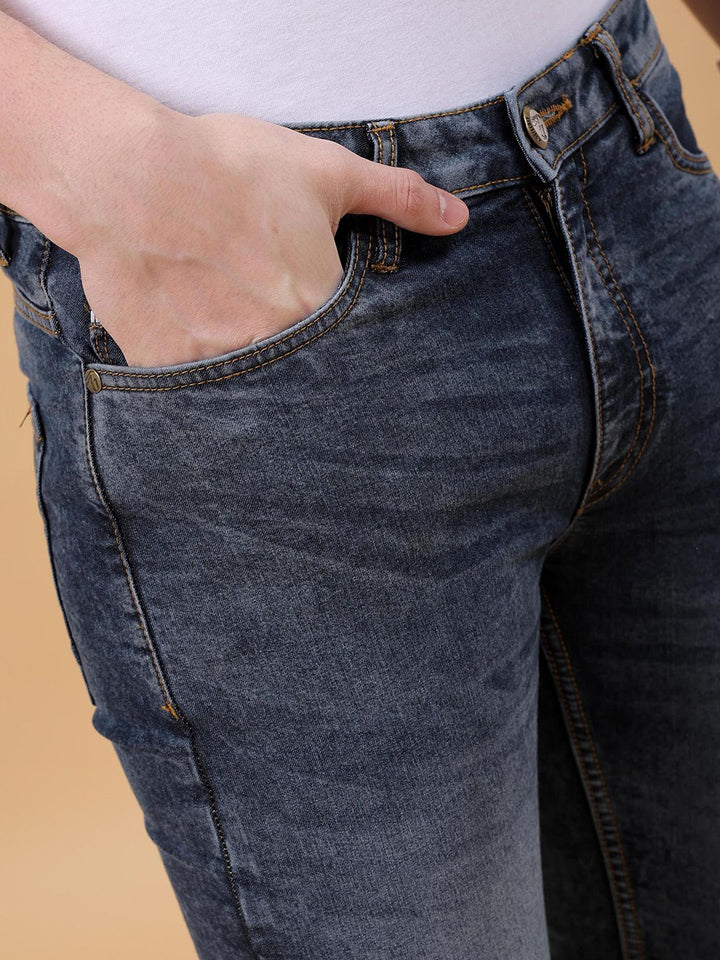 The Indian Garage Co Men Slim Fit Light Fade Stretchable Jeans