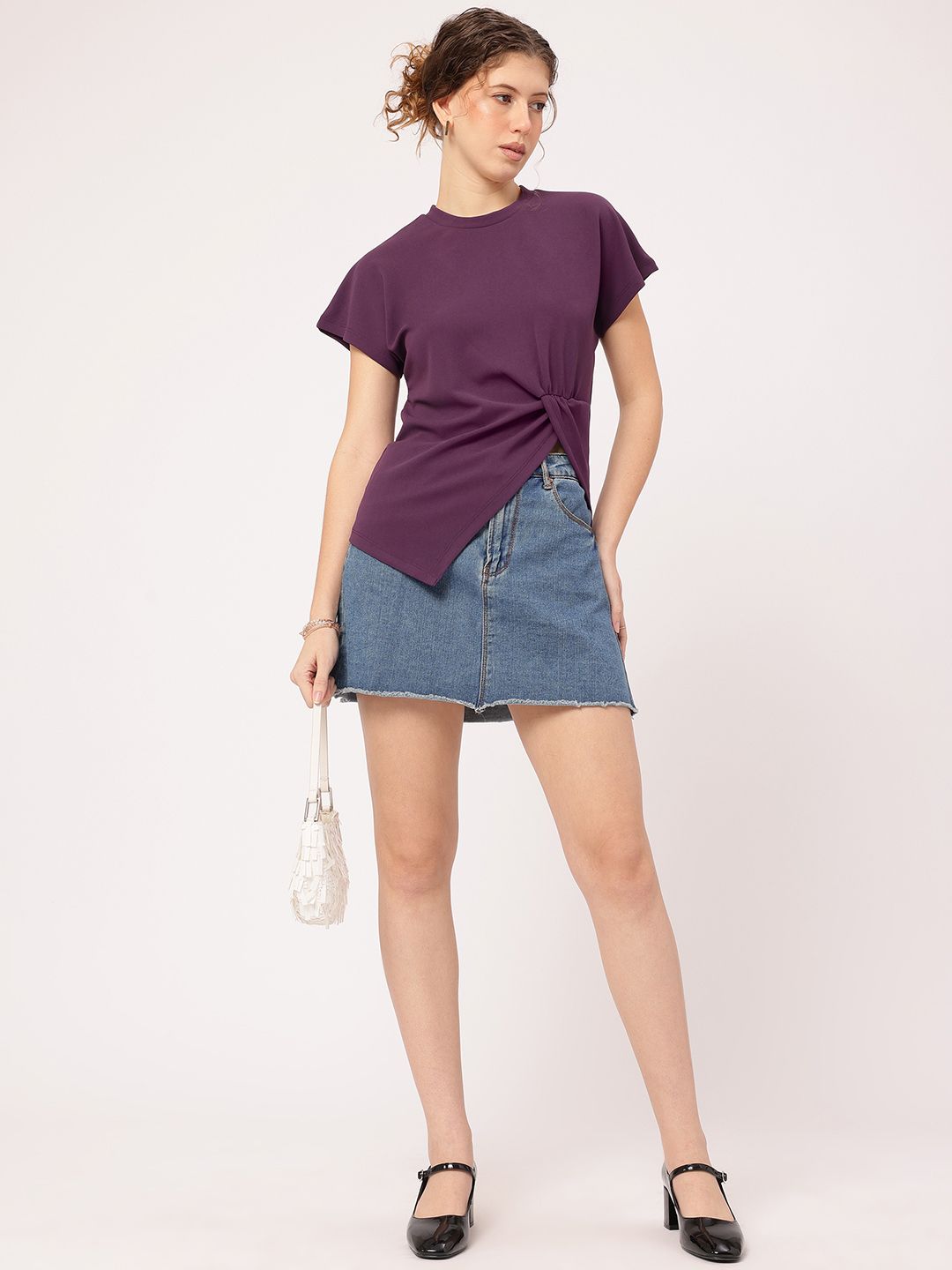 DressBerry Chic Fusion Asymmetric Hem Twisted Top