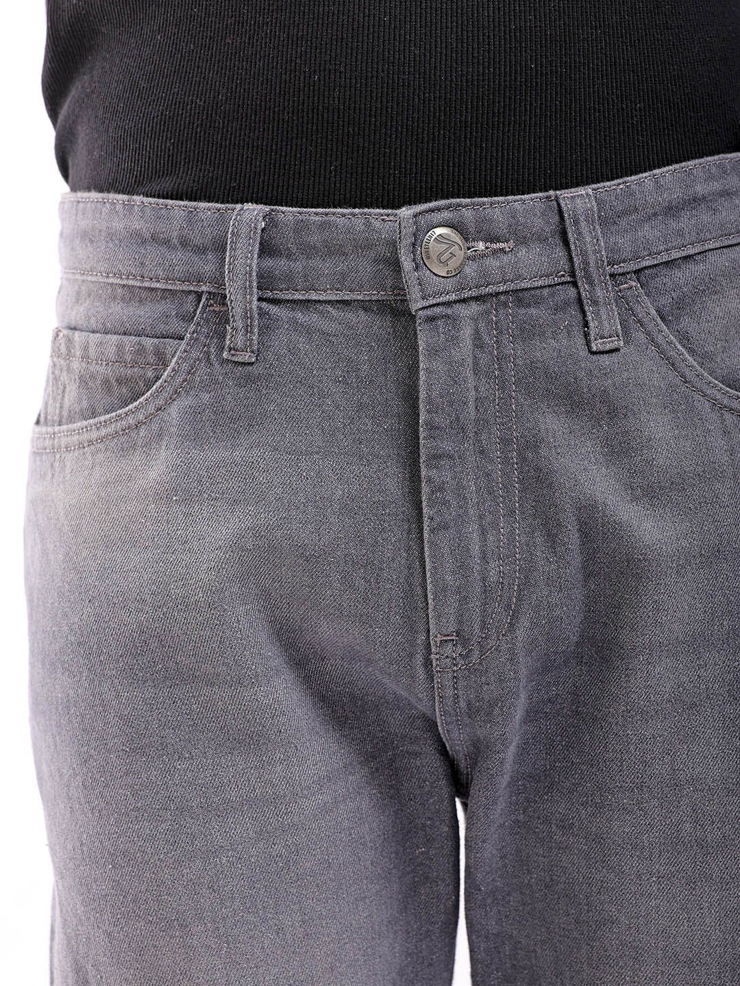 The Indian Garage Co Men Straight Fit No Fade Low Distress Cotton Jeans