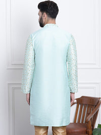 SOJANYA Kurta Lurus Kolar Mandarin Sulam Bunga