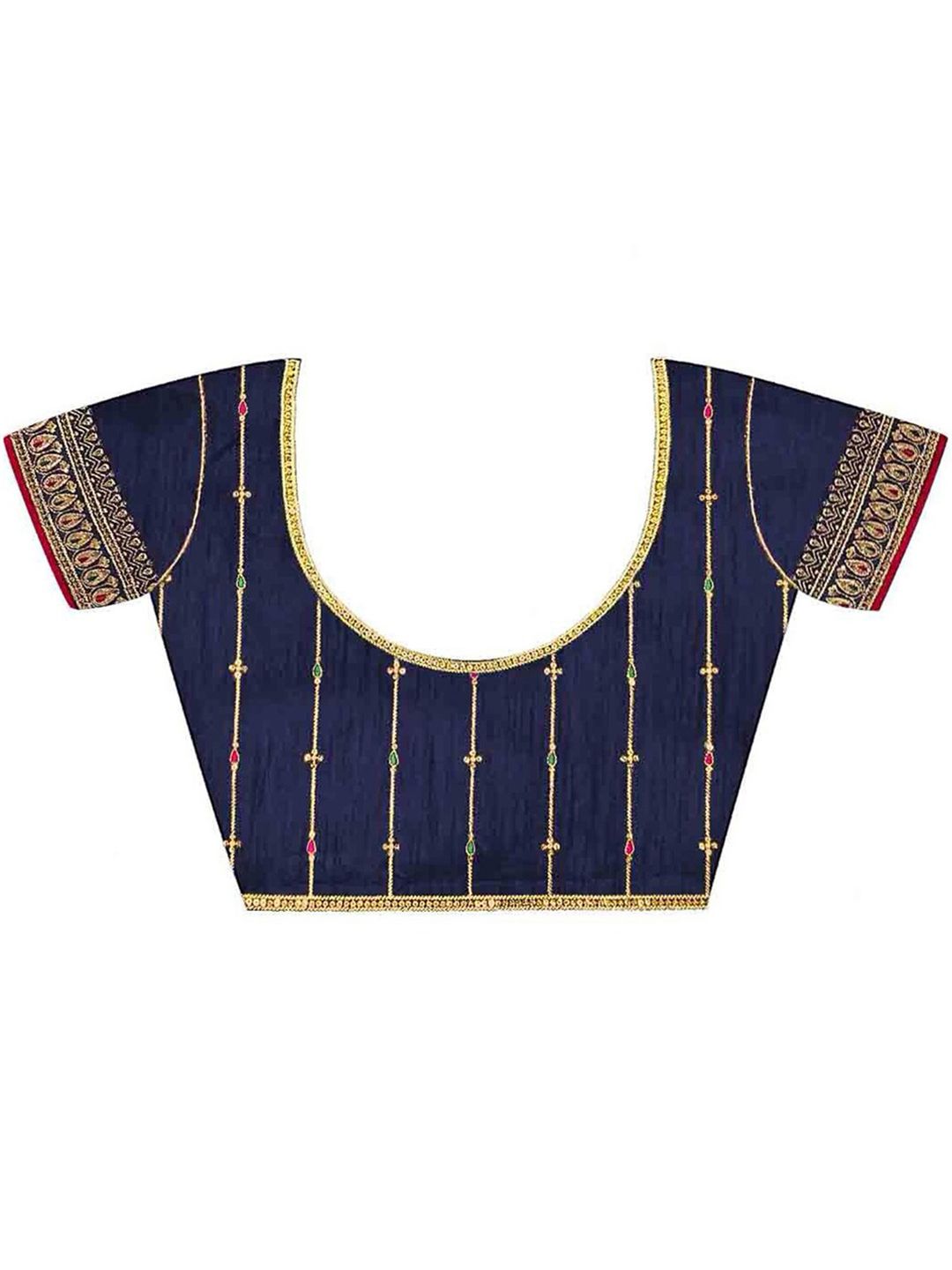 Saree mall Ethnic Motifs Beads and Stones Silk Blend Sarees  With Blouse Piece
