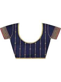Saree mall Ethnic Motifs Beads and Stones Silk Blend Sarees  With Blouse Piece