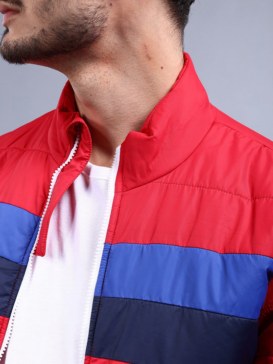 The Indian Garage Co Men Colourblock Regular Fit Puffer Jacket