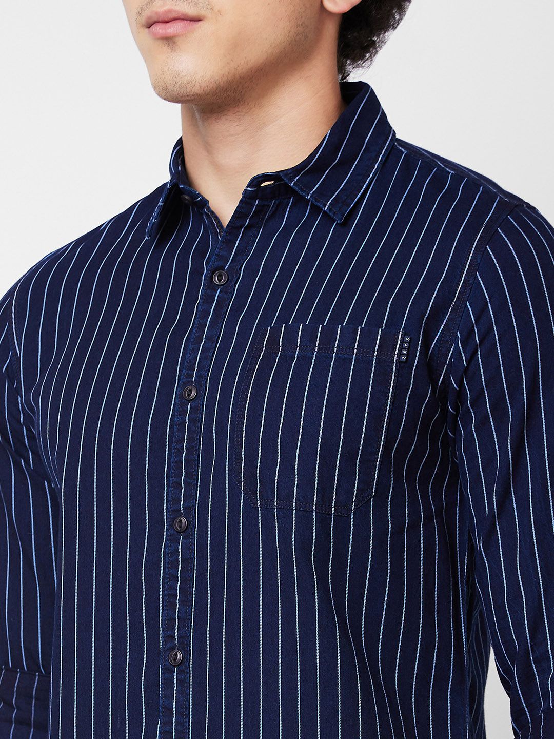 SPYKAR Vertical Striped Long Sleeves Cotton Casual Shirt