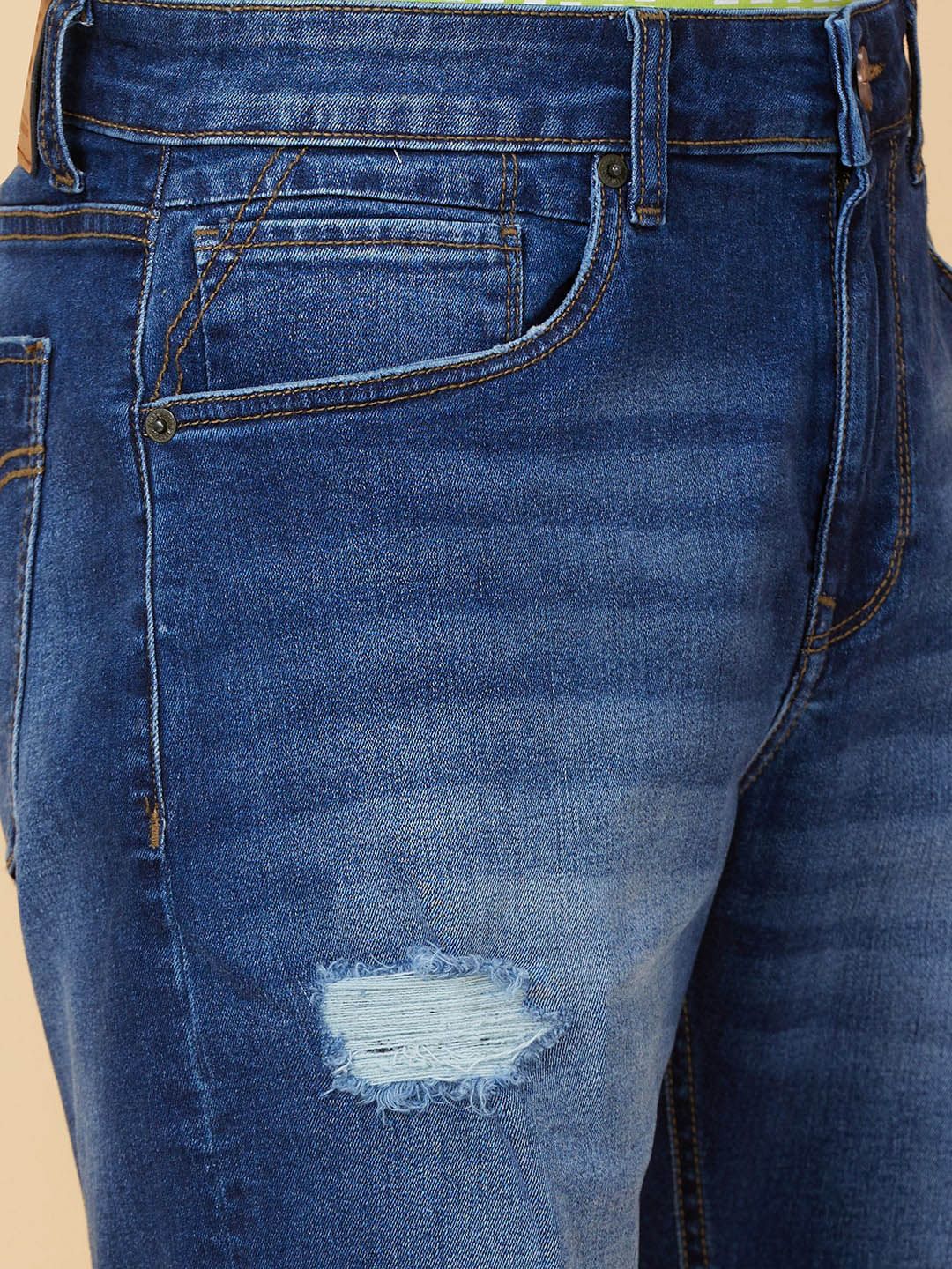Being Human Men Washed Denim Shorts