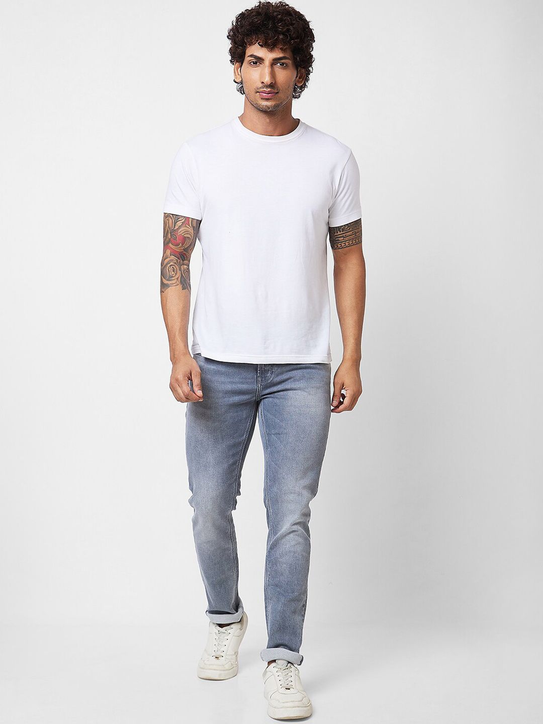 SPYKAR Men Skinny Fit Low-Rise Heavy Fade Cotton Jeans