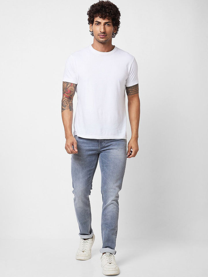 SPYKAR Men Skinny Fit Low-Rise Heavy Fade Cotton Jeans