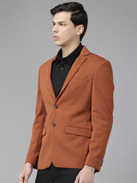 Park Avenue Self Design Super Slim Fit Single-Breasted Formal Blazer