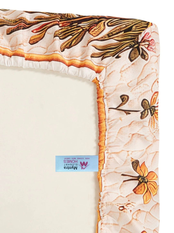 Myntra Elegant Homes Multicoloured Floral 400 TC King Bedsheet with 2 Pillow Covers