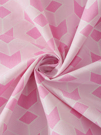 KLOTTHE Pink & White Printed 300 TC Single Bedsheet & 1 Pillow Cover