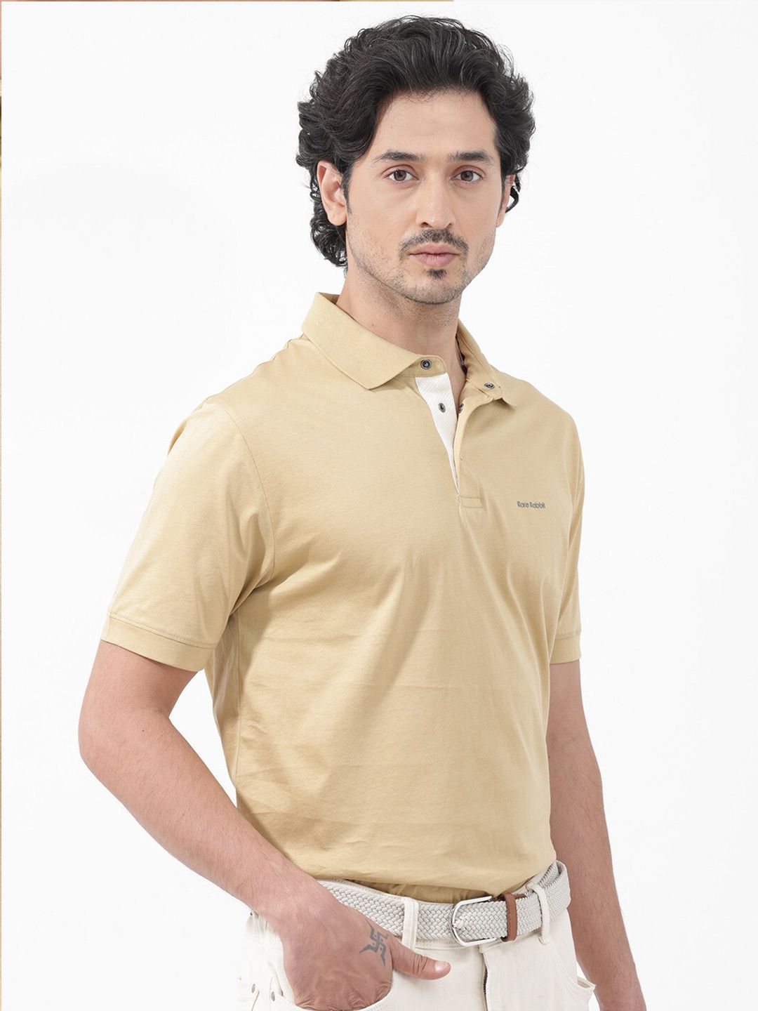 RARE RABBIT Men Keneth Regular Fit Polo Collar T-Shirt
