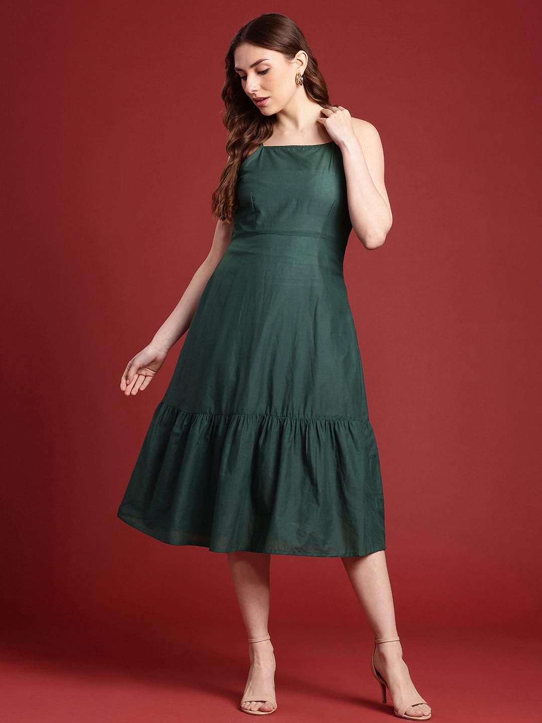 all about you Pure Cotton A-Line Midi Dress