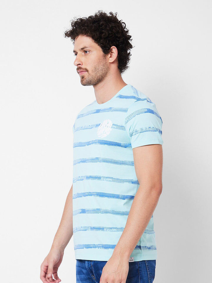 SPYKAR Striped Cotton Slim Fit T-shirt