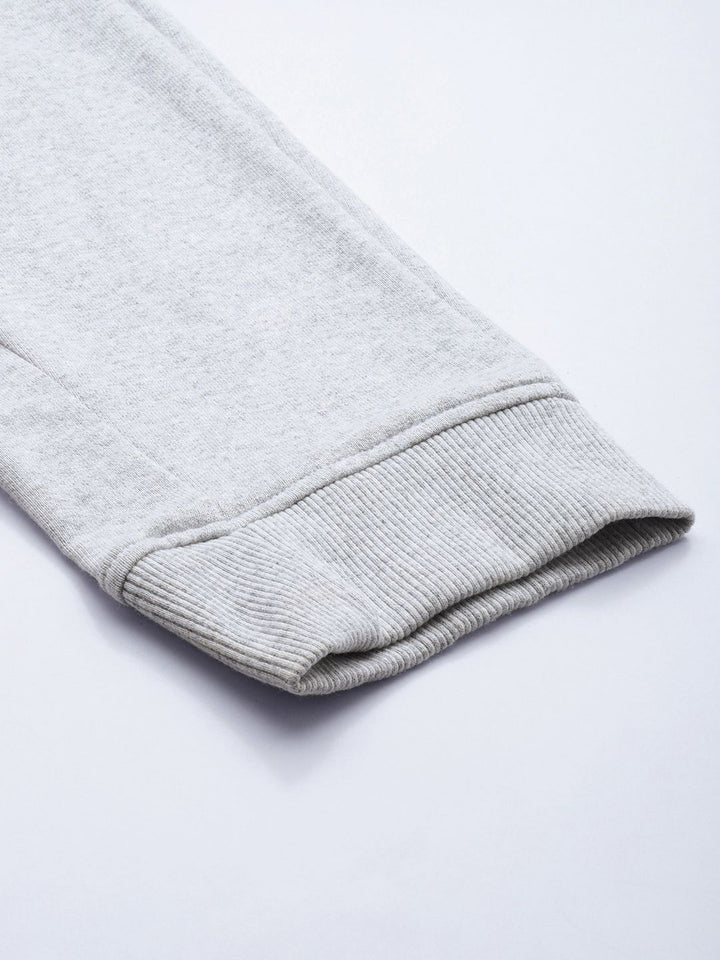 The Indian Garage Co Men Grey & Teal-Green Printed Slim-Fit Joggers