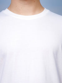 ADRO Round Neck Drop-Shoulder Sleeves Oversized Pure Cotton T-shirt