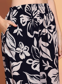 KALINI Floral Printed Straight Kurta with Palazzos