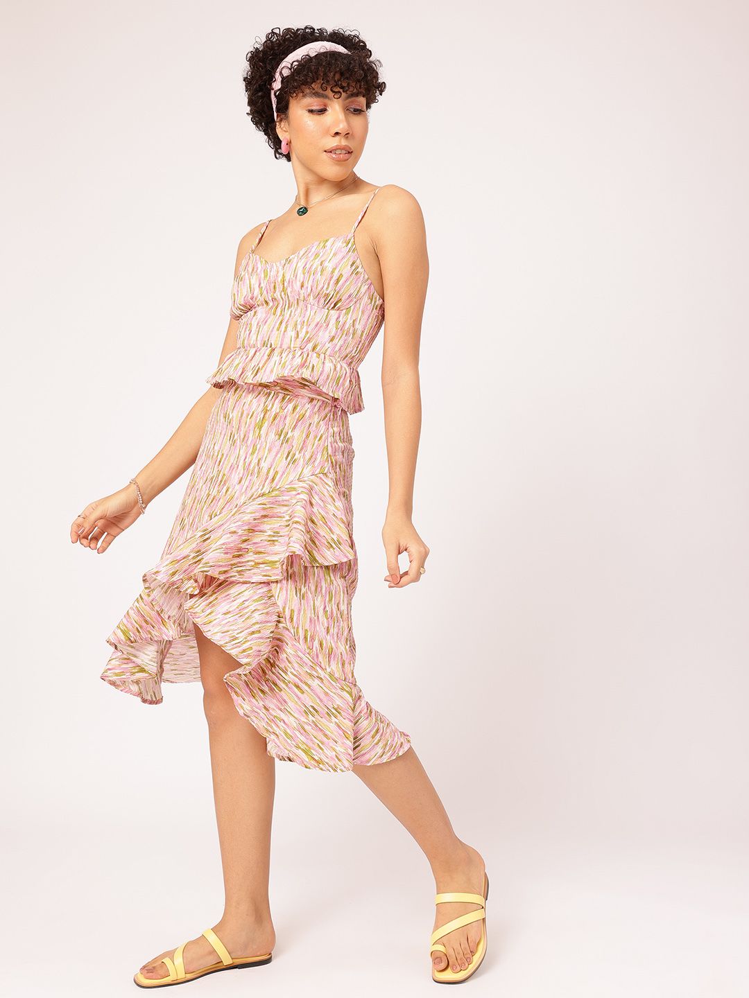 DressBerry Swirl Swish Printed Seersucker Top & Skirt Co-Ords
