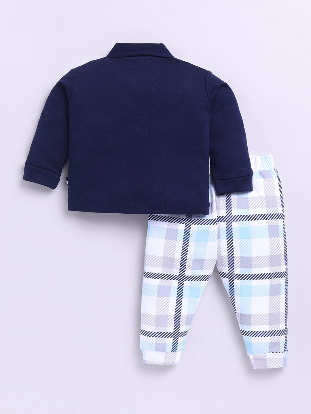 Moms Love Infant Boys Checked Pure Cotton Clothing Set