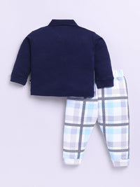 Moms Love Infant Boys Checked Pure Cotton Clothing Set