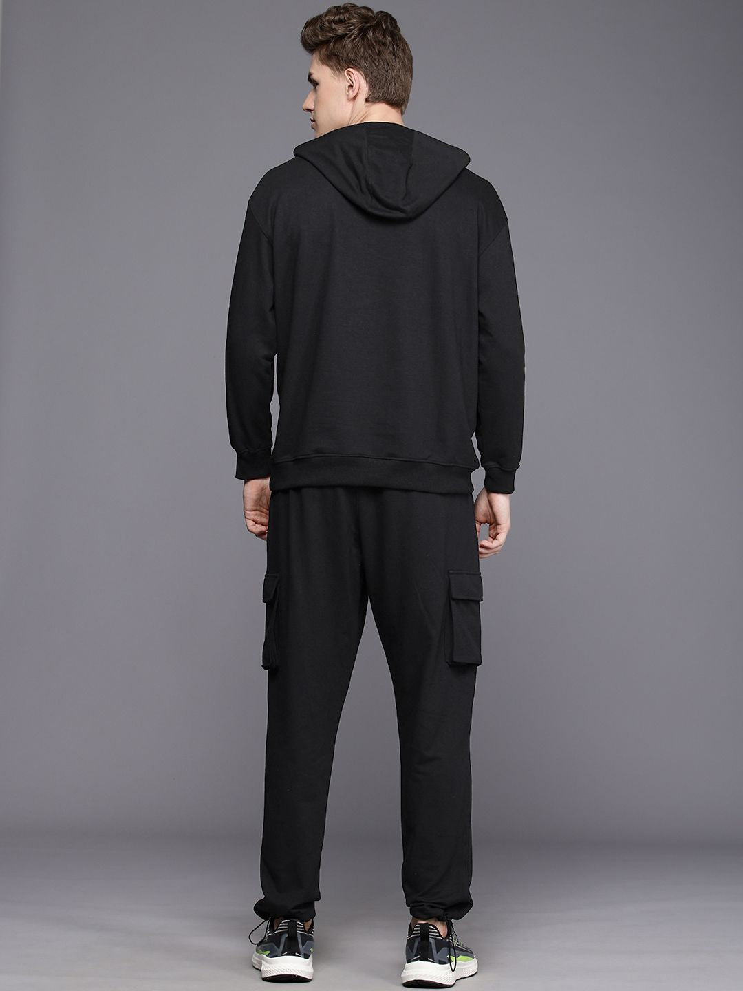 HRX by Hrithik Roshan IRONTRIBE Typography Hooded Training Sweatshirt & Joggers Tracksuit