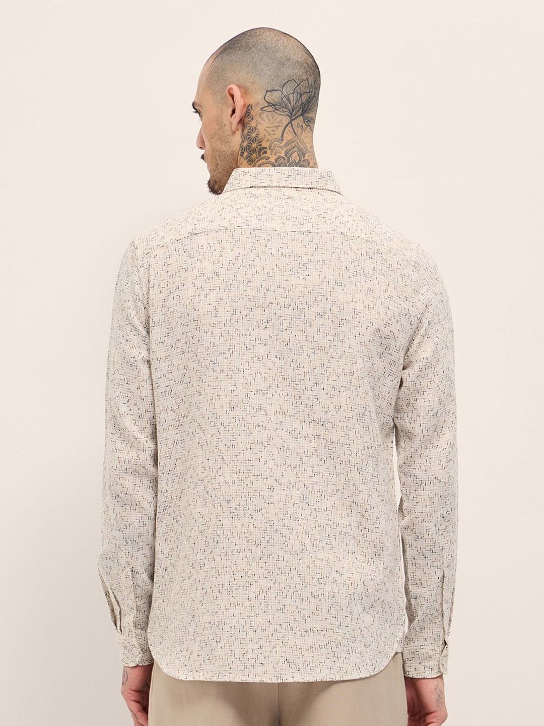 THE BEAR HOUSE Men Slim Fit Abstract Printed Spread Collar Casual Shirt