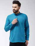 SOJANYA Men Blue Woven Design Straight Kurta