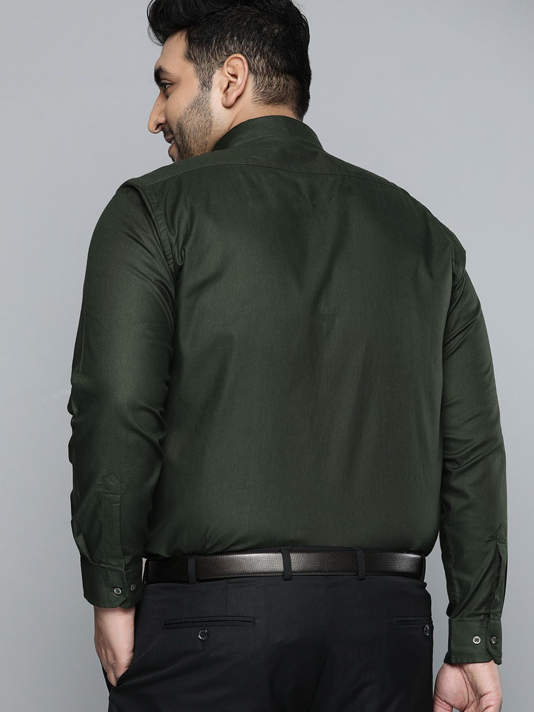 DENNISON Men Green Smart Slim Fit Opaque Formal Shirt