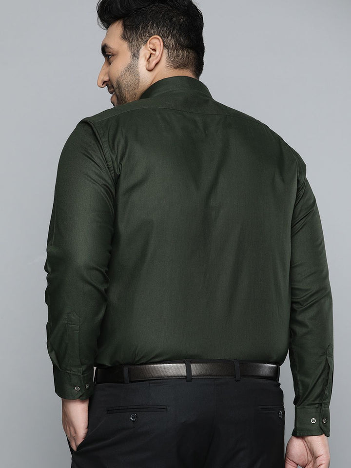 DENNISON Men Green Smart Slim Fit Opaque Formal Shirt