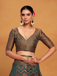KALINI Woven Banarasi Organza Silk Saree with Blouse Piece