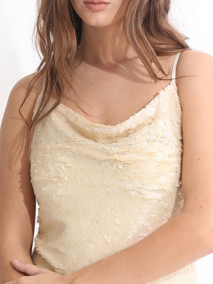 RAREISM Embellished Shoulder Straps Sequined Sheath Dress