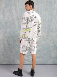 The Indian Garage Co Typography Printed Round Neck Sweatshirt with Shorts