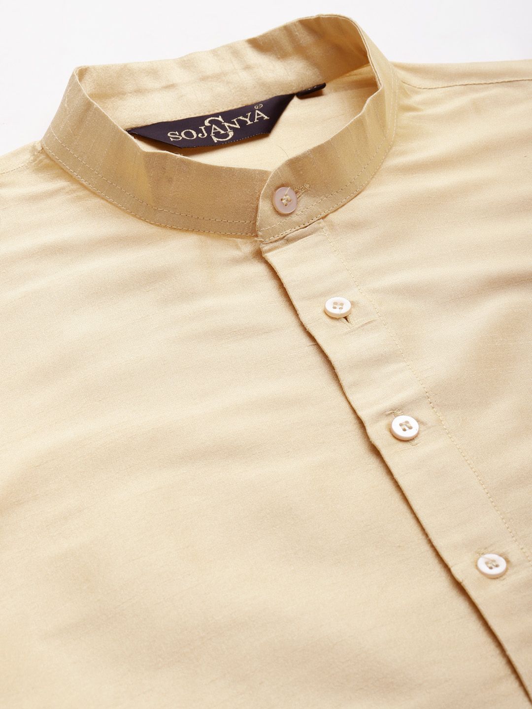 SOJANYA Men Golden & Maroon  Kurta with Churidar And Nehru Jacket