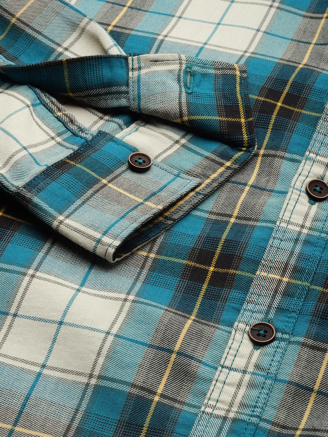 The Indian Garage Co Men Green Classic Checked Casual Shirt