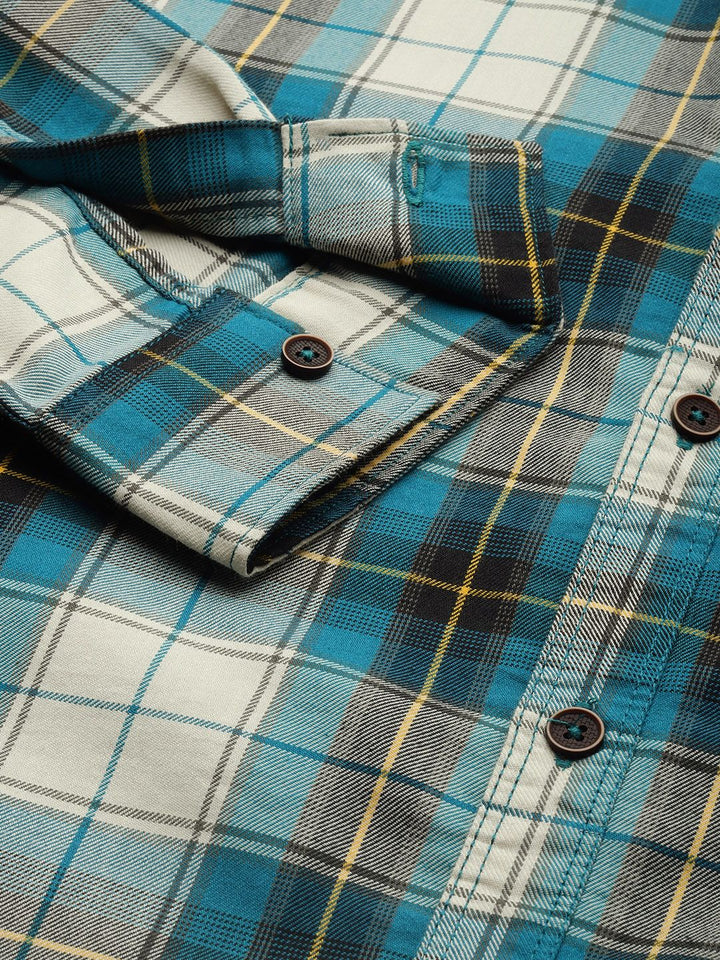 The Indian Garage Co Men Green Classic Checked Casual Shirt