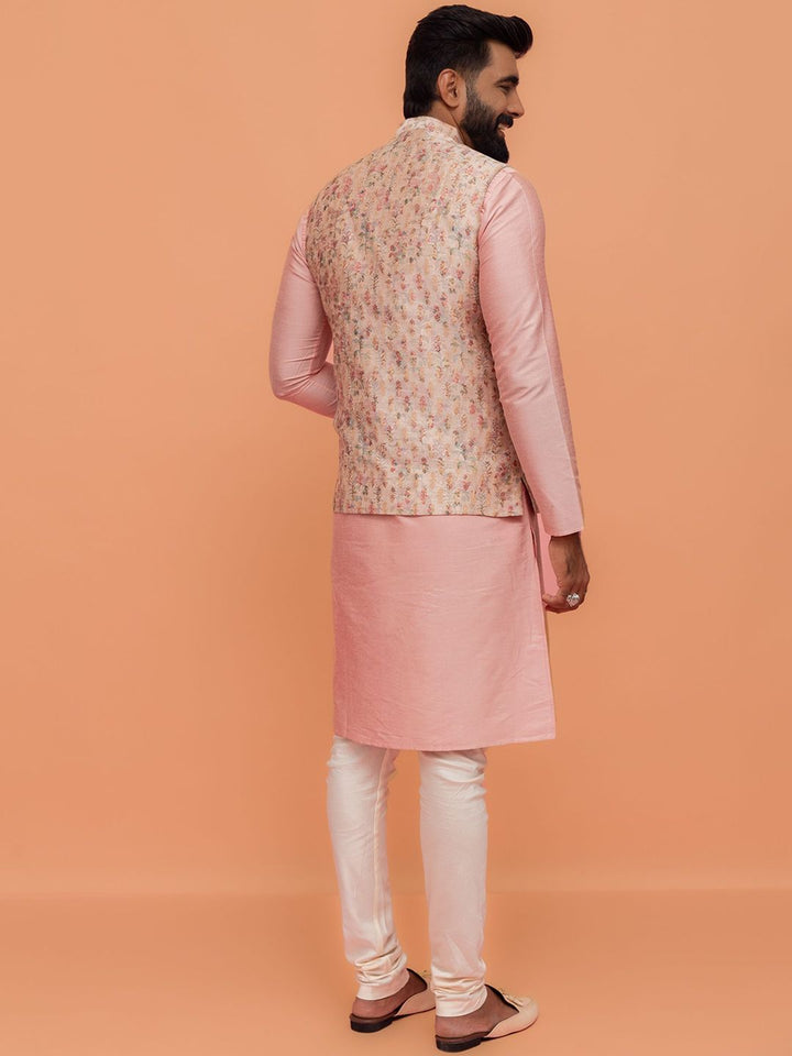 KeSt Men Etnik Motif Tenah Reka Bentuk Mandarin Mandarin Nehru Jaket