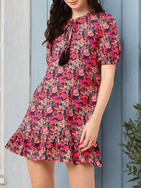 DressBerry Playful Tropical Dream Printed A-Line Mini Dress