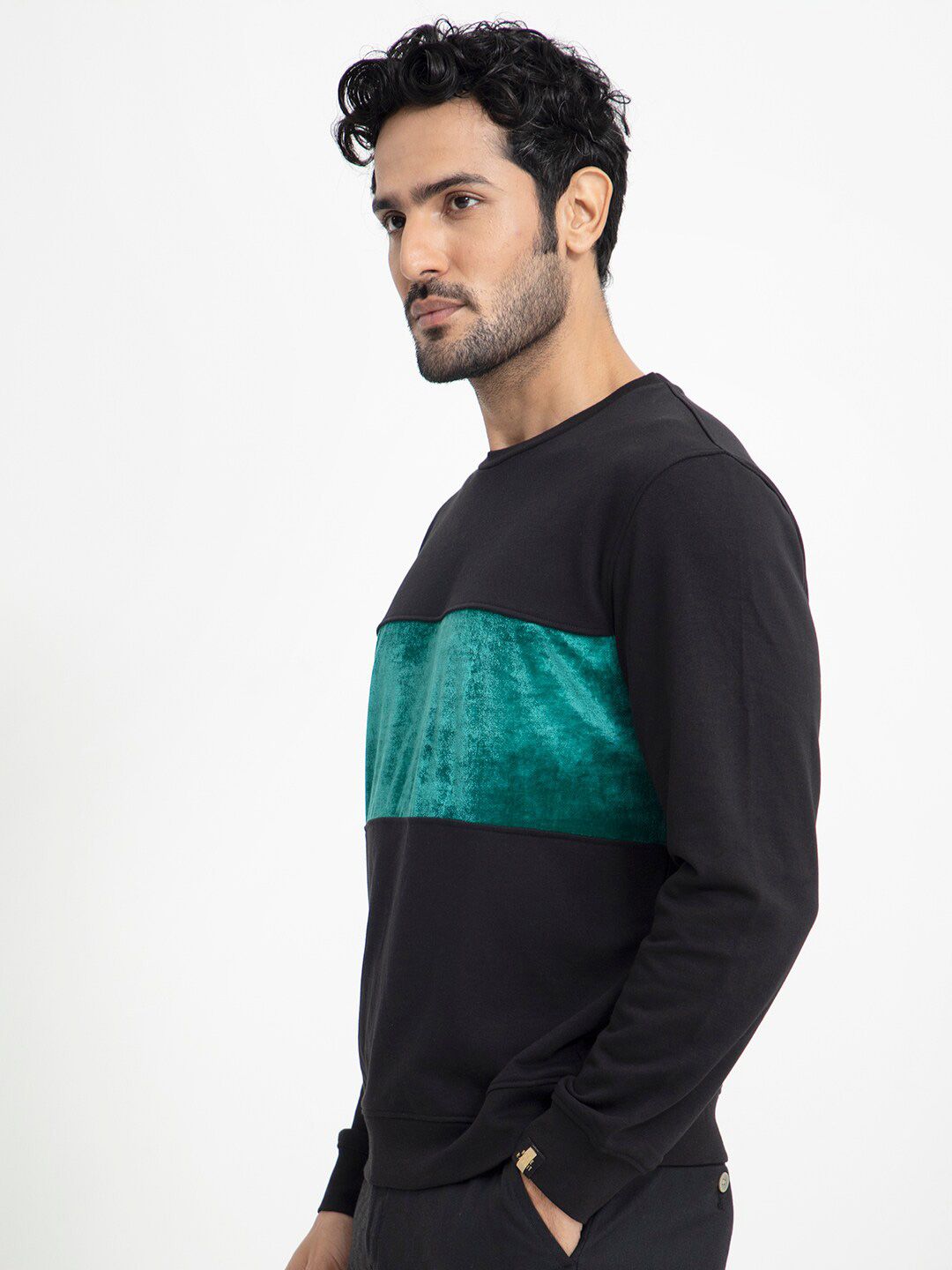 RARE RABBIT Men Tide Colourblocked Sweatshirt