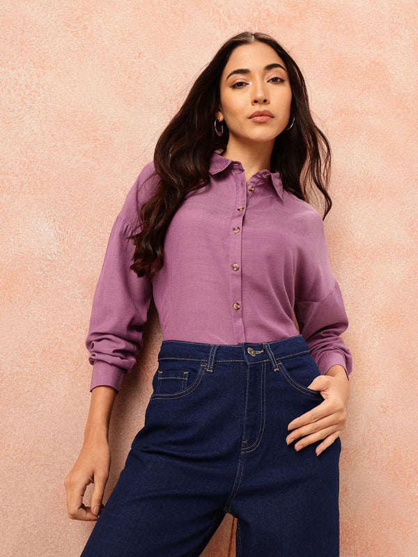 all about you Drop-Shoulder Sleeves Regular Fit Casual Shirt