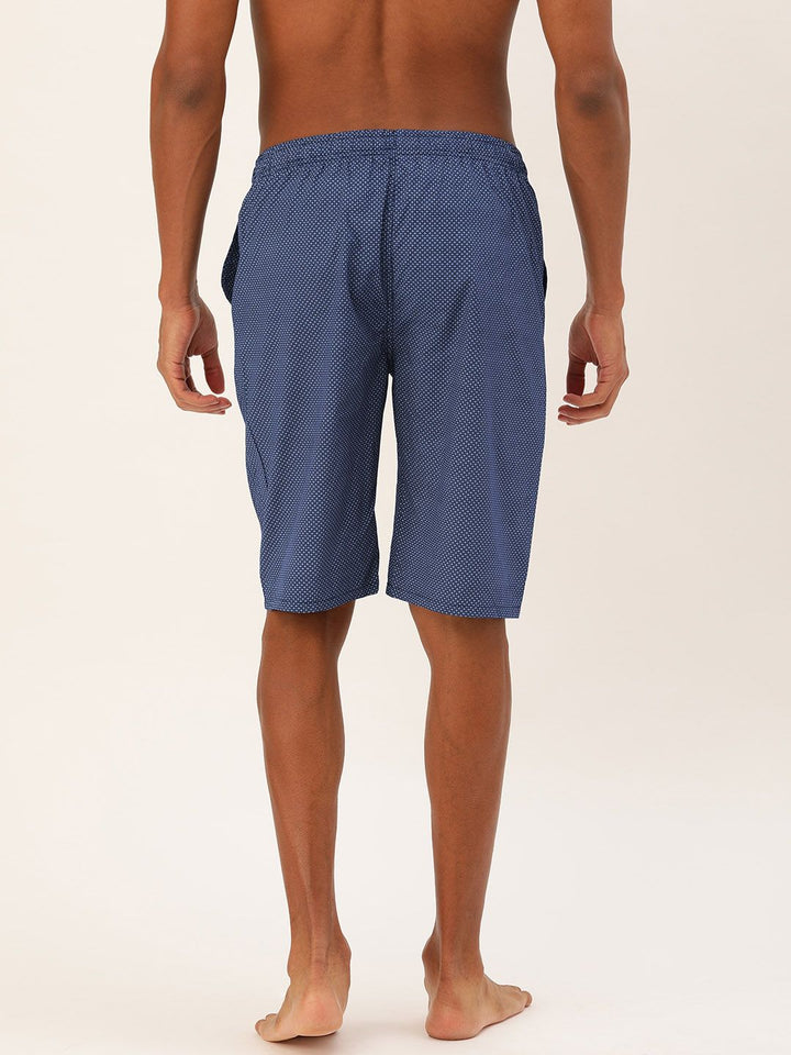 The Indian Garage Co Men Navy Blue & White Printed Lounge Shorts