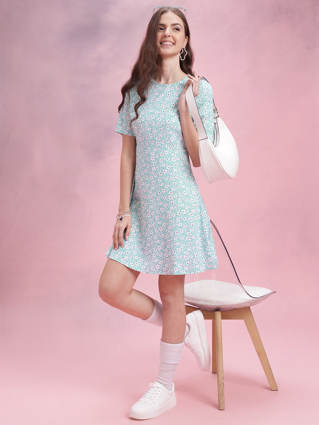 Dressberry Floral Print A-Line Mini Dress