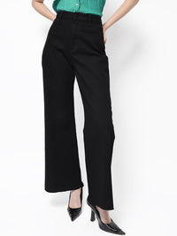 RAREISM Women Comfort Wide Leg High-Rise Stretchable Jeans